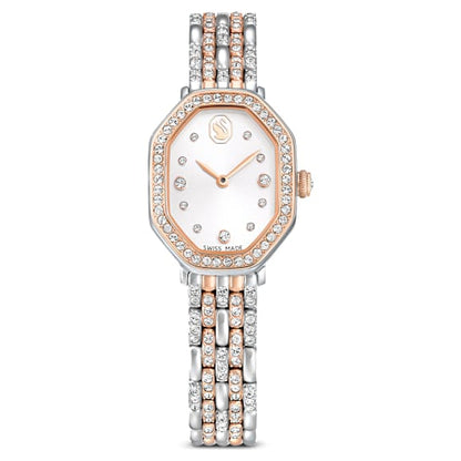 Swarovski Dextera Octagon Watch Swiss Made Metal Bracelet Silver Tone Rose Gold-Tone Finish SW5715521