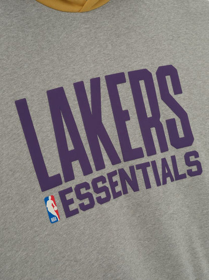 Essentials Lakers Sport Hoodie Concrete Heather/ Canyon