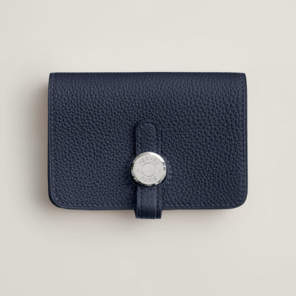  Hermes Dogon Card Holder Bleu Abysse