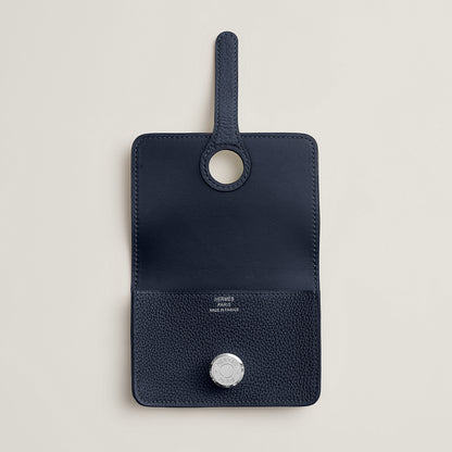  Hermes Dogon Card Holder Bleu Abysse