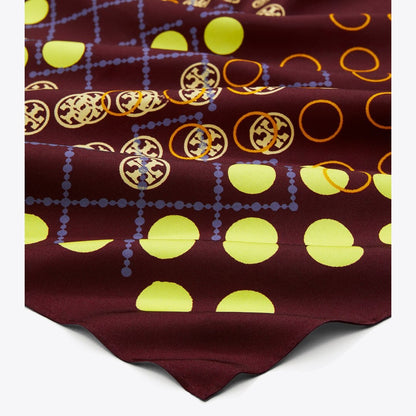 Tory Burch Dotted T Monogram Neckerchief Dot Stamped T Monogram Burgundy