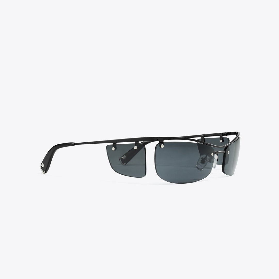 Tory Burch Double-Lens Runway Sunglasses DARK GREY 1