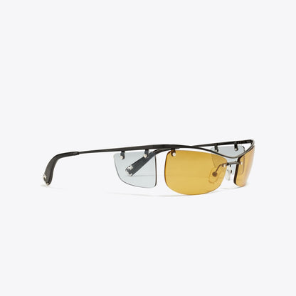 Tory Burch Double-Lens Runway Sunglasses ORANGE/BLUE