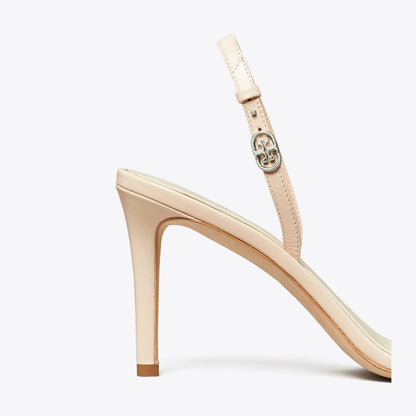 Tory Burch Double T Buckle Heel Sandal SOFT PINK