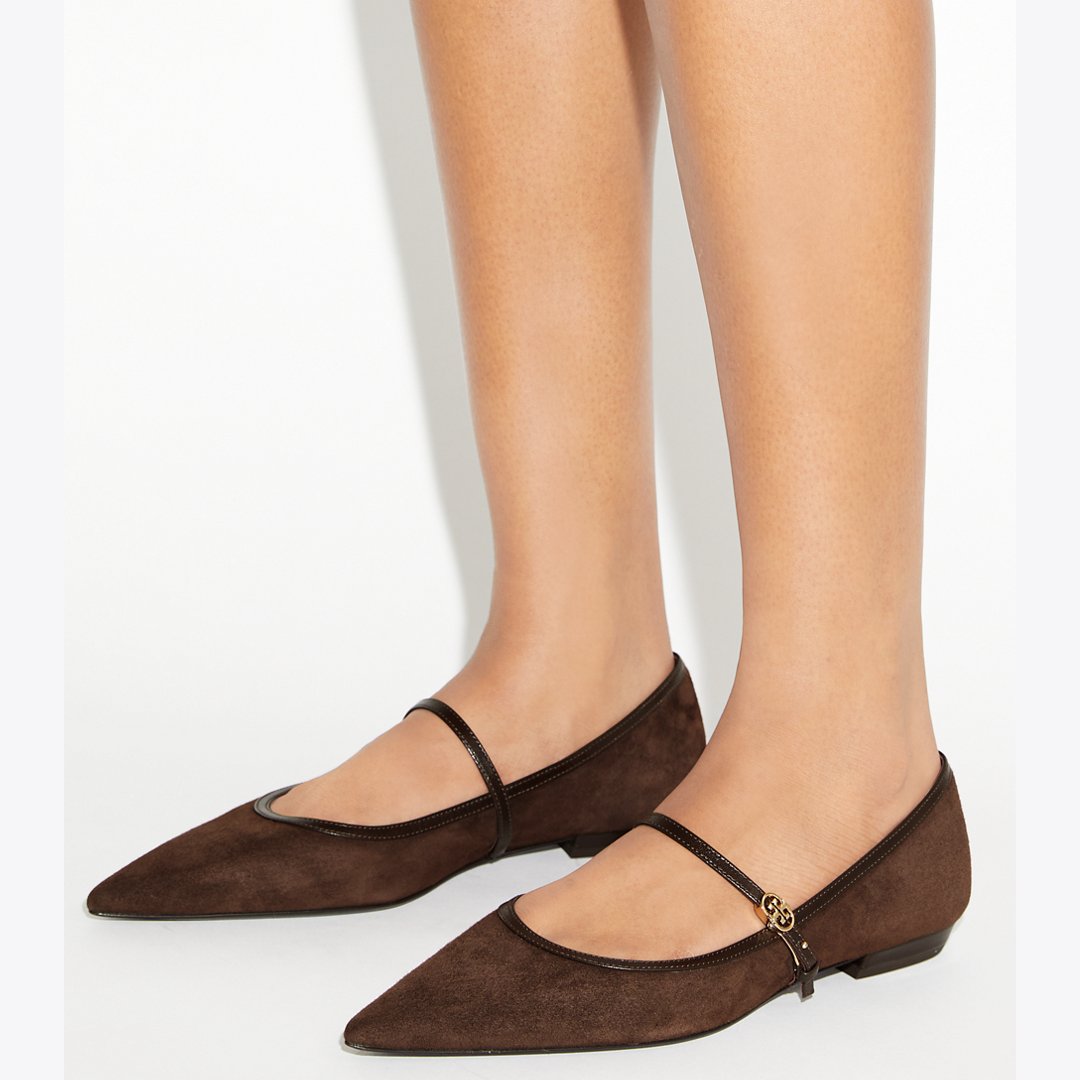 Tory Burch Double T Buckle Mary Jane DARK COCOA / DARK COCOA