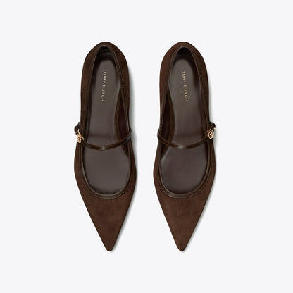 Tory Burch Double T Buckle Mary Jane DARK COCOA / DARK COCOA