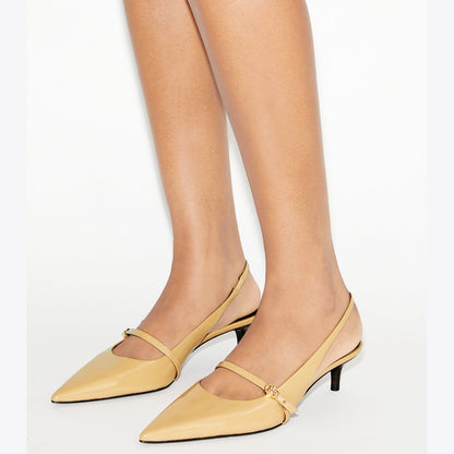 Tory Burch Double T Buckle Mary Jane Slingback BISCOTTI / BISCOTTI