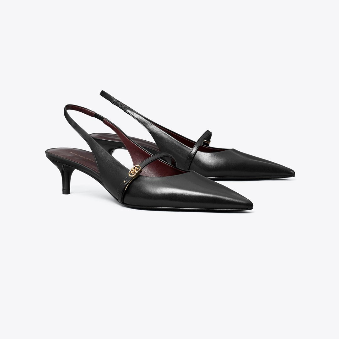 Tory Burch Double T Buckle Mary Jane Slingback PERFECT BLACK / PERFECT BLACK