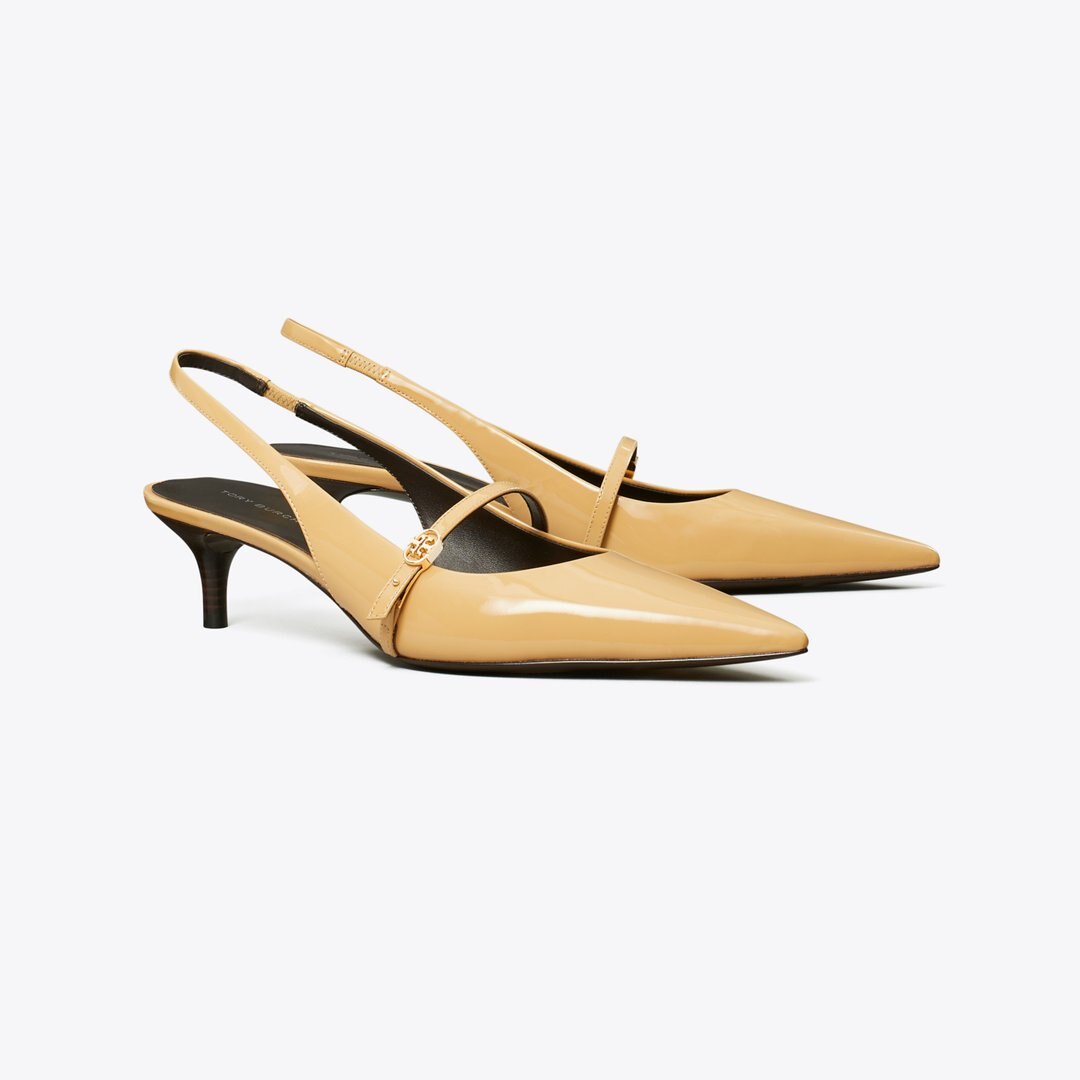 Tory Burch Double T Buckle Mary Jane Slingback BISCOTTI / BISCOTTI