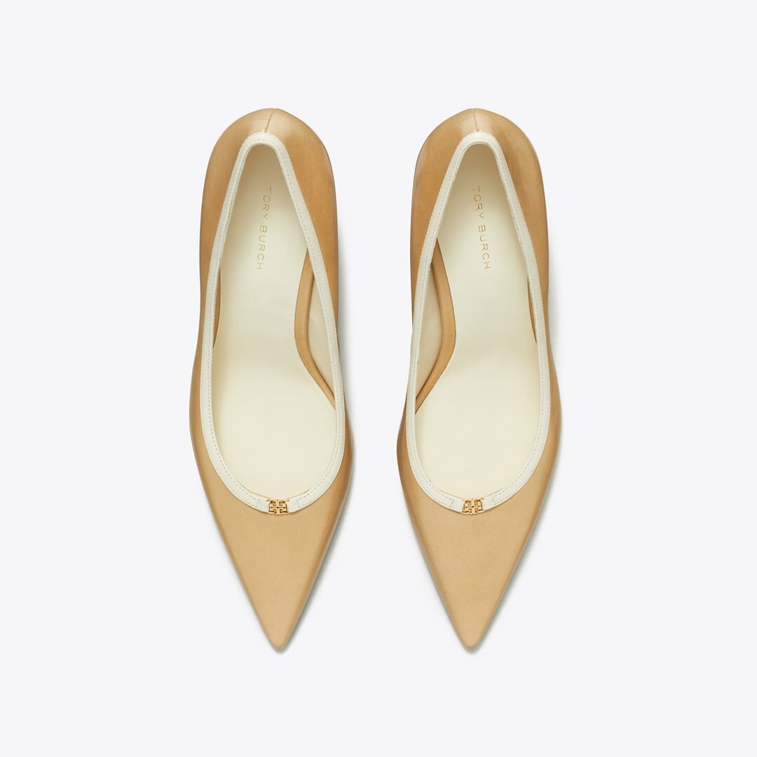 Tory Burch Double T Buckle Pump DESERT MIST / LIGHT CREAM
