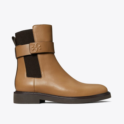 Tory Burch Double T Chelsea Boot ALMOND FLOUR / COCO