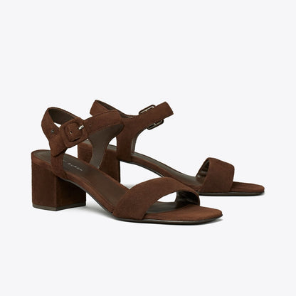 Tory Burch Double T City Sandal DARK COCOA