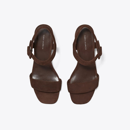 Tory Burch Double T City Sandal DARK COCOA