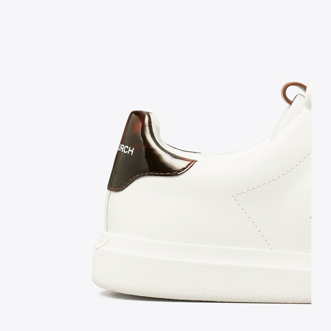 Tory Burch Double T Howell Court Sneaker TITANIUM WHITE / CRETA