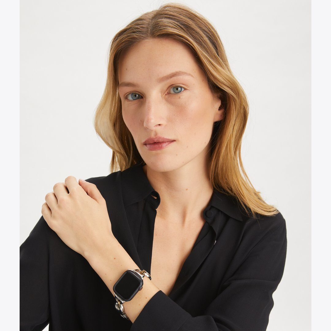 Tory Burch Double T Link Band for Apple Watch TWO-TONE