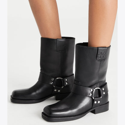 Tory Burch Double T Moto Boot PERFECT BLACK