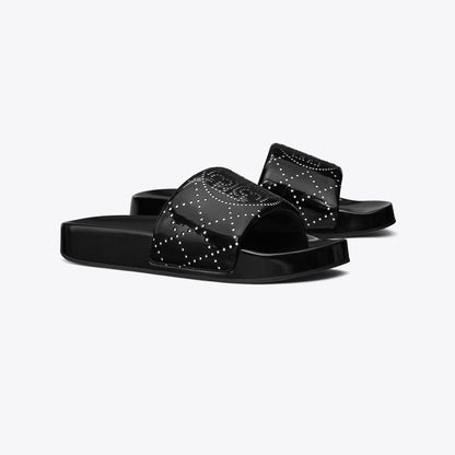 Tory Burch Double T Pool Slide BLACK INK / BLACK INK