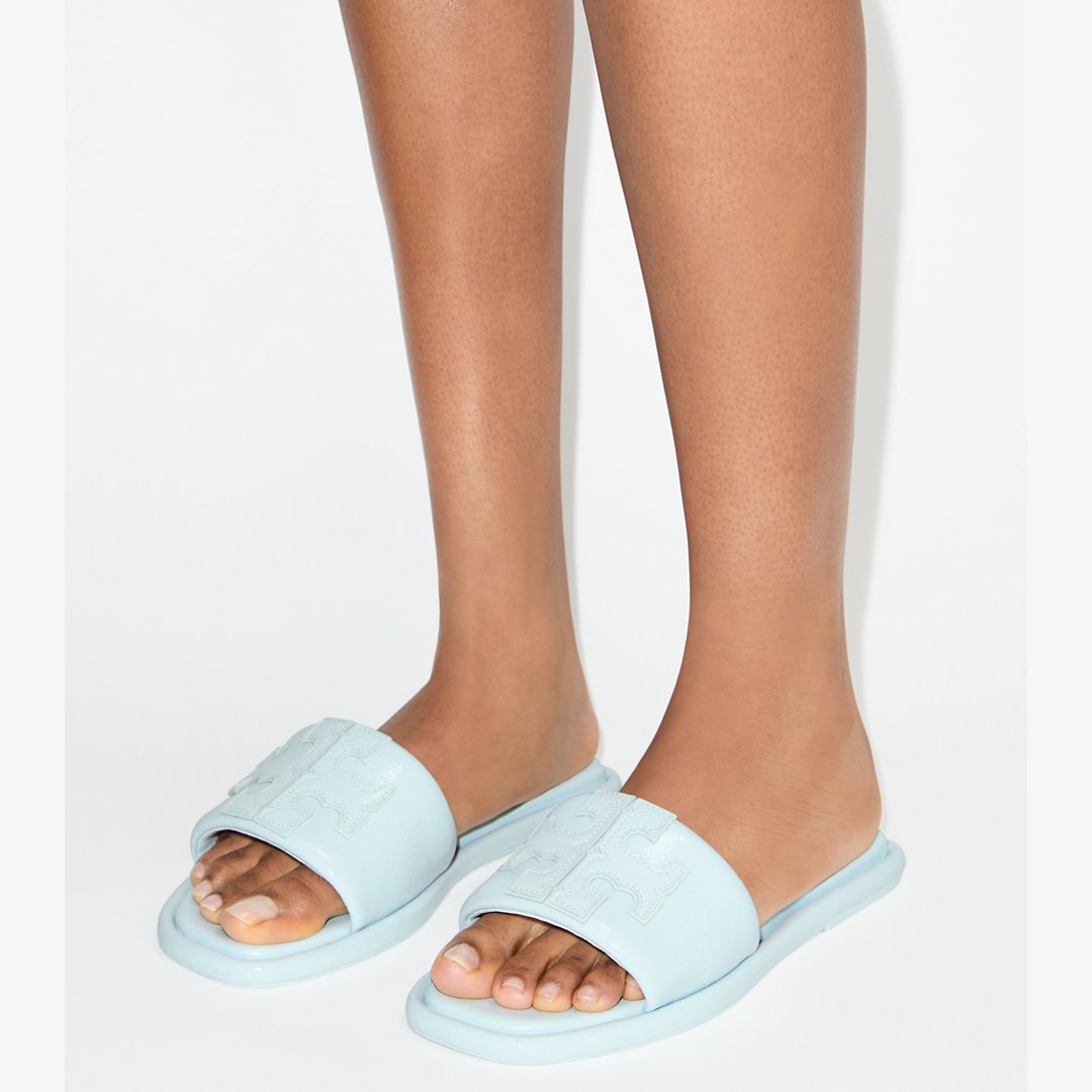 Tory Burch Double T Sport Slide Light Blue