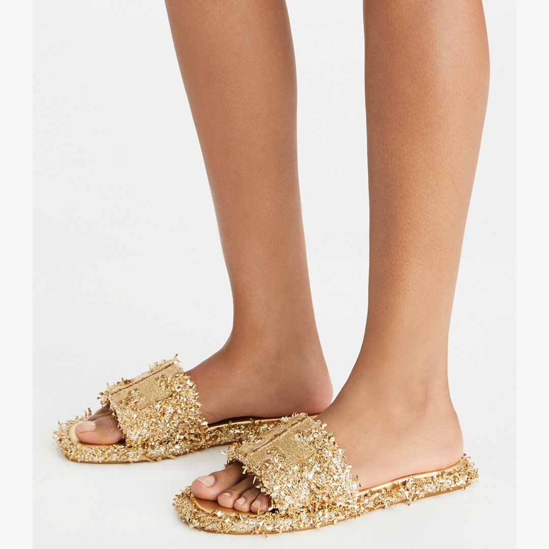 Tory Burch Double T Sport Slide GOLD / GOLD