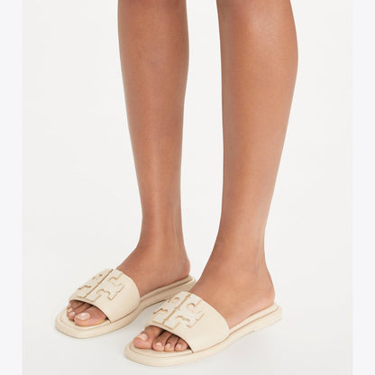 Tory Burch Double T Sport Slide Dulce De Leche / GOLD
