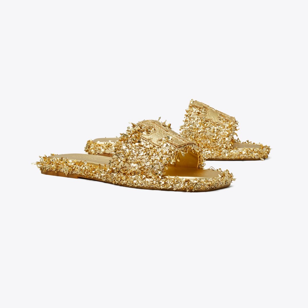 Tory Burch Double T Sport Slide GOLD / GOLD