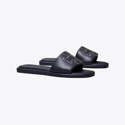 Tory Burch Double T Sport Slide PERFECT NAVY / GOLD