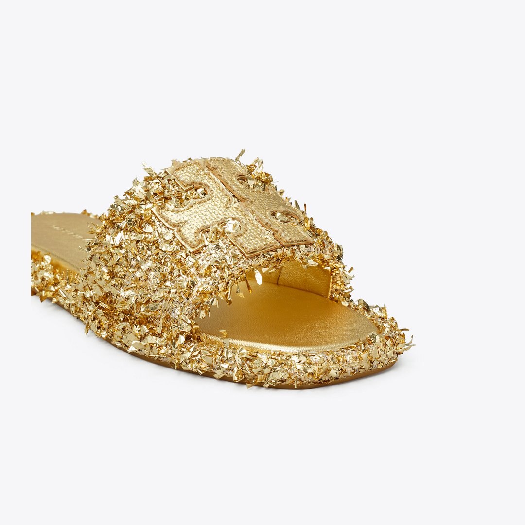 Tory Burch Double T Sport Slide GOLD / GOLD