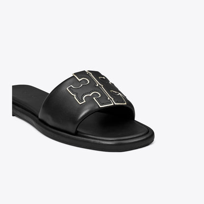 Tory Burch Double T Sport Slide PERFECT BLACK / GOLD