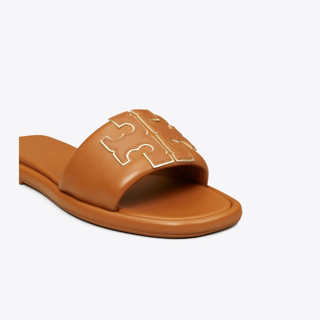Tory Burch Double T Sport Slide BOURBON MIELE / GOLD
