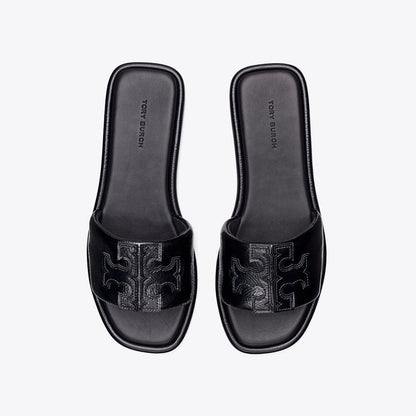 Tory Burch Double T Sport Slide PERFECT BLACK