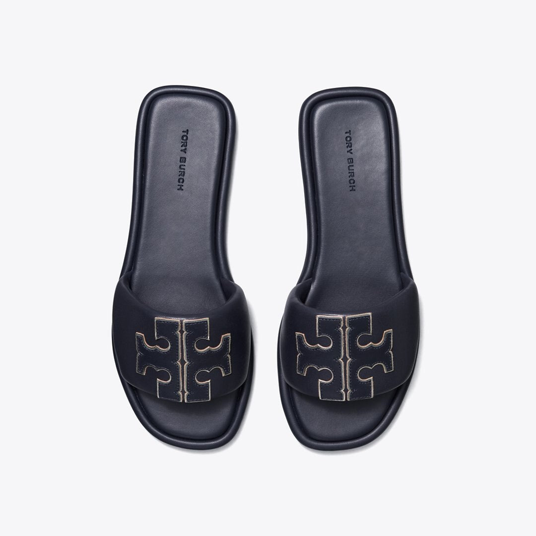 Tory Burch Double T Sport Slide PERFECT NAVY / GOLD