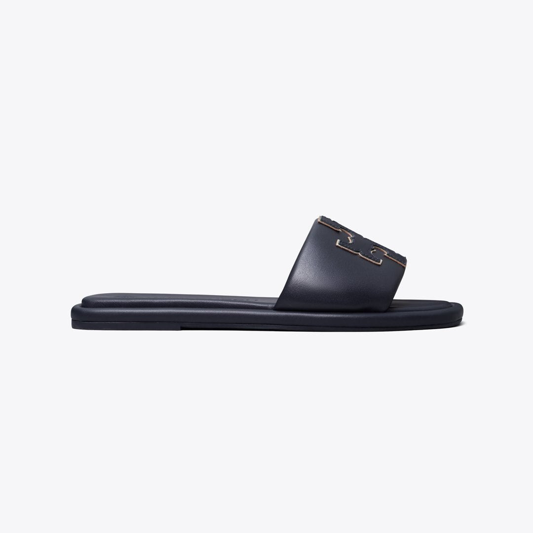 Tory Burch Double T Sport Slide PERFECT NAVY / GOLD