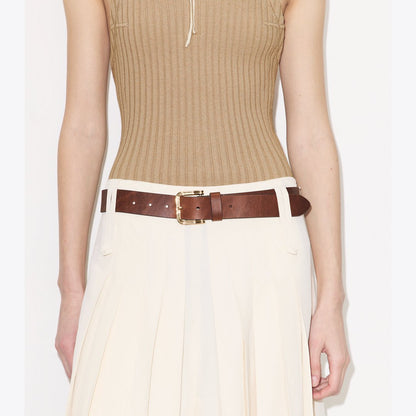 Tory Burch Double Wire Buckle Belt Brown / Gold