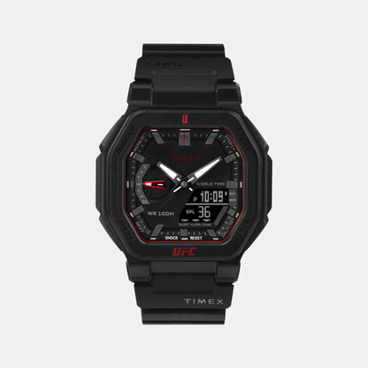 Timex Ufc Men Quartz Black Dial Analog Resin Watch Tw2V55200X6