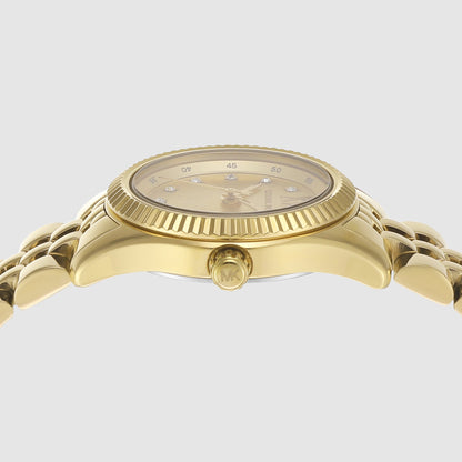 Michael Kors Lexington Women Quartz Gold Dial Analog Stainless Steel Watch Mk4741