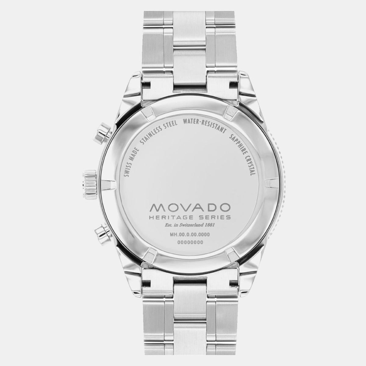 Movado Heritage Calendoplan S Men Quartz Beige Dial Chronograph Stainless Steel Watch 3650204