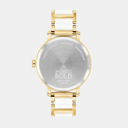 Movado Bold Evolution Women Quartz Silver Dial Analog Stainless Steel Watch 3601238