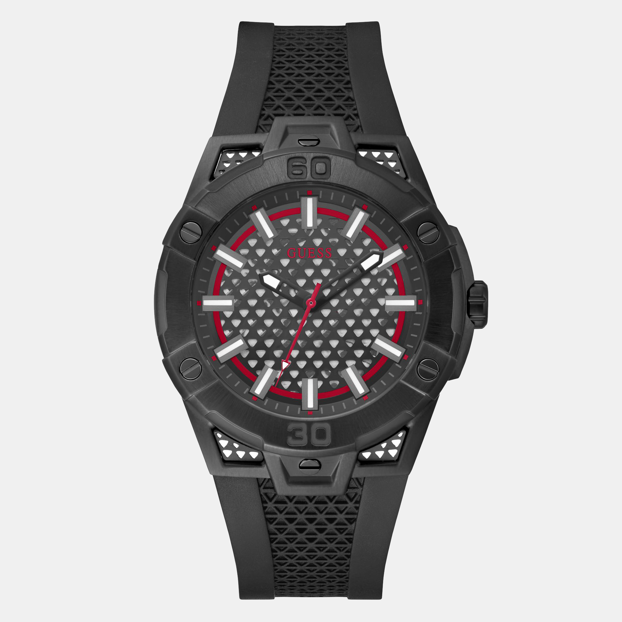 Guess Guess Sport Men Quartz Black Dial Analog Silicone Watch Gw0712G1