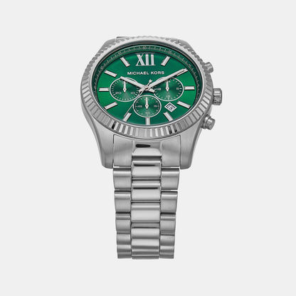 Michael Kors Lexington Men Quartz Green Dial Chronograph Stainless Steel Watch Mk9152