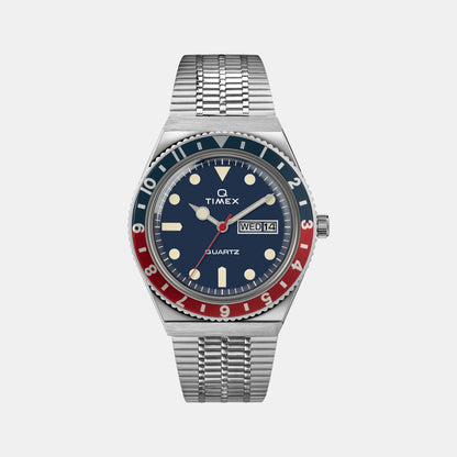 Timex Q Timex Men Quartz Blue Dial Analog Stainless Steel Watch Tw2T80700U9