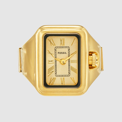 Fossil Raquel Watch Ring Women Quartz Gold Dial Analog Stainless Steel Watch Es5343