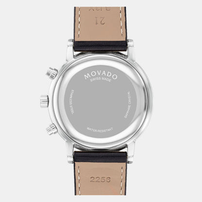 Movado Museum Classic Men Quartz Black Dial Chronograph Stainless Steel Watch 607778
