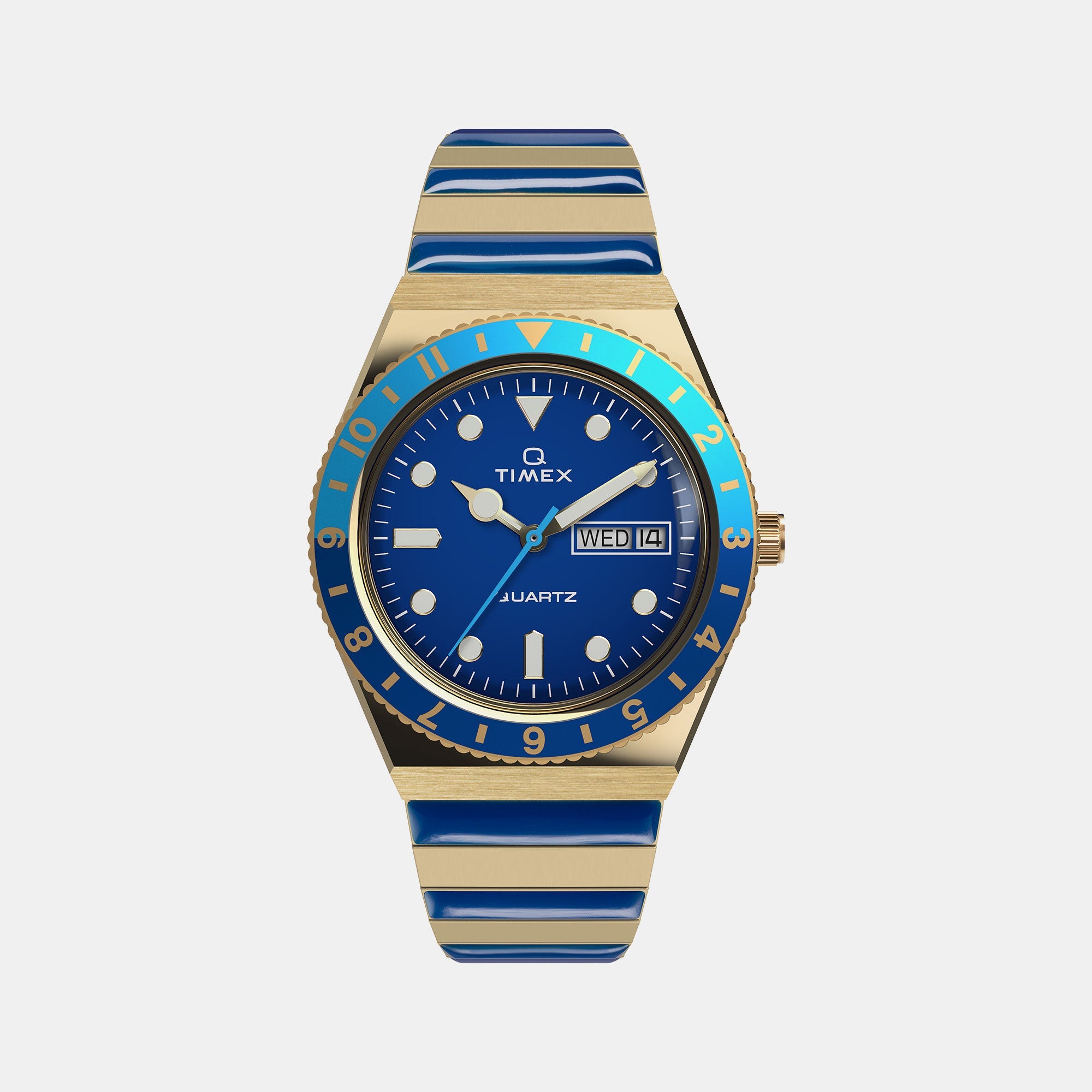 Timex Q Timex Women Quartz Blue Dial Analog Stainless Steel Watch Tw2V38500Uj