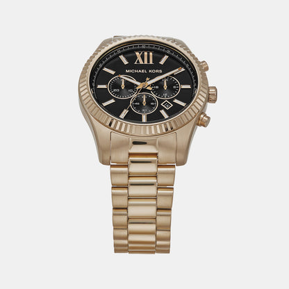 Michael Kors Lexington Men Quartz Black Dial Chronograph Stainless Steel Watch Mk9155