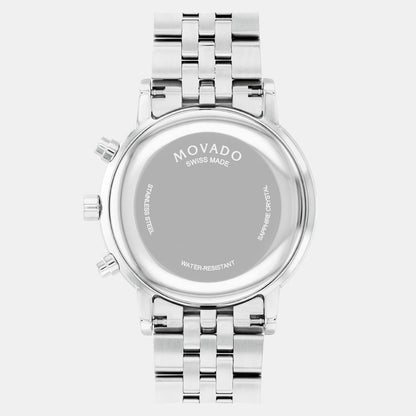 Movado Museum Classic Men Quartz Black Dial Chronograph Stainless Steel Watch 607776
