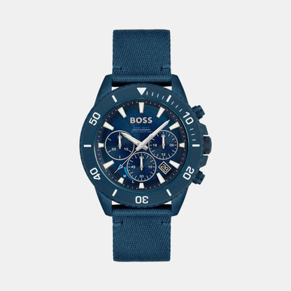 Boss Admiral Men Solar Blue Dial Chronograph Stainless Steel Watch 1513919