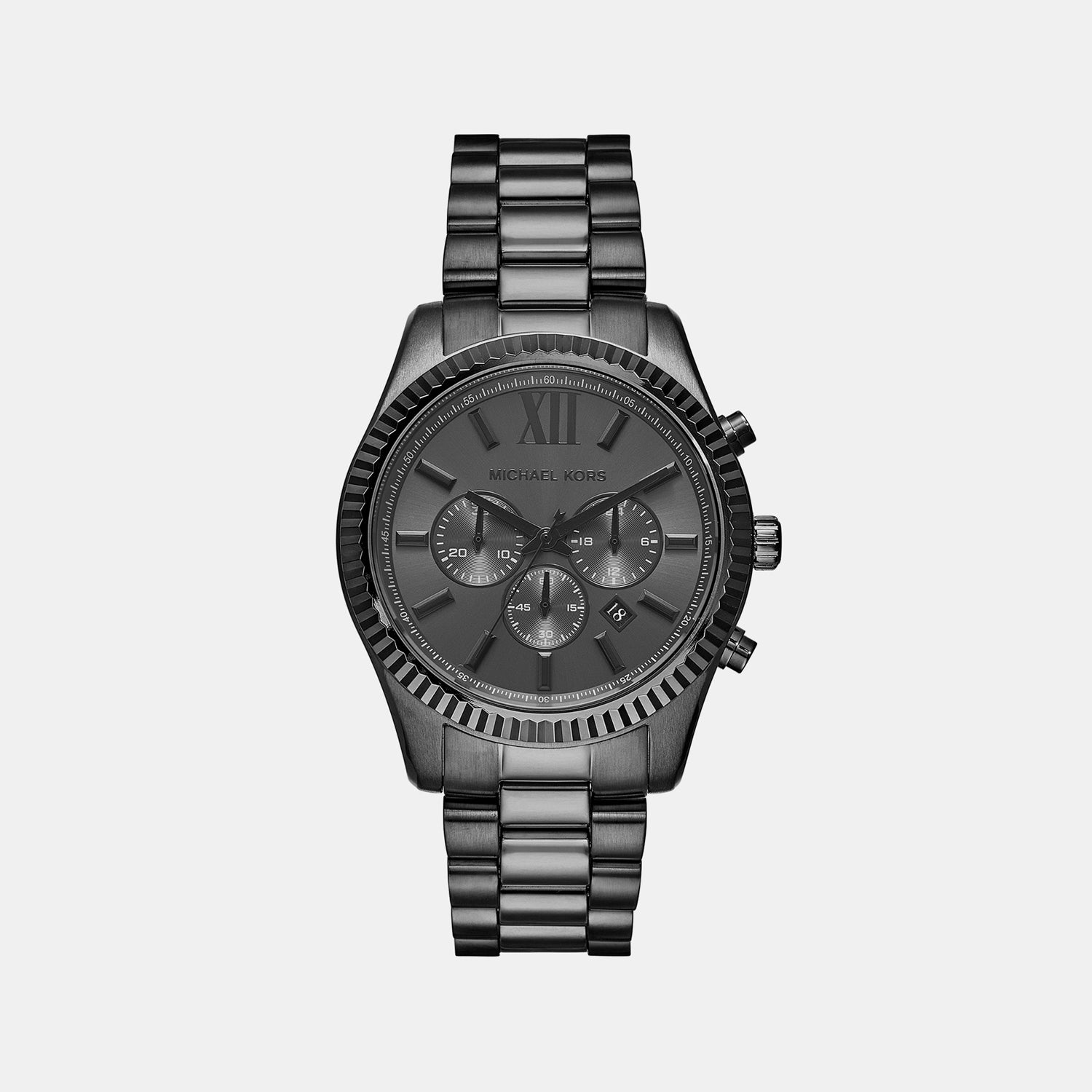 Michael Kors Lexington Men Quartz Black Dial Chronograph Stainless Steel Watch Mk9154