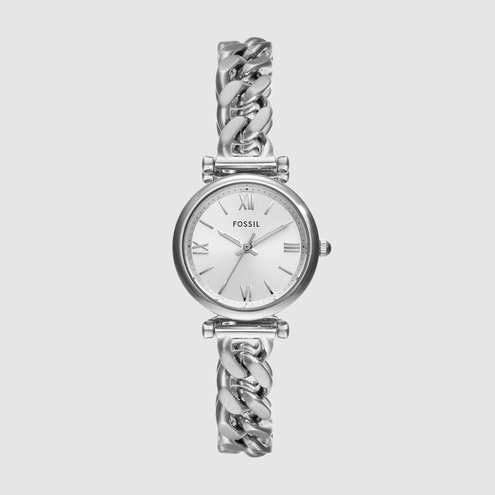 Fossil Carlie Women Quartz Silver Dial Analog Stainless Steel Watch Es5331