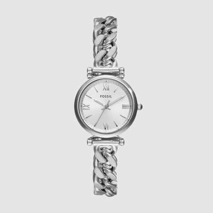 Fossil Carlie Women Quartz Silver Dial Analog Stainless Steel Watch Es5331
