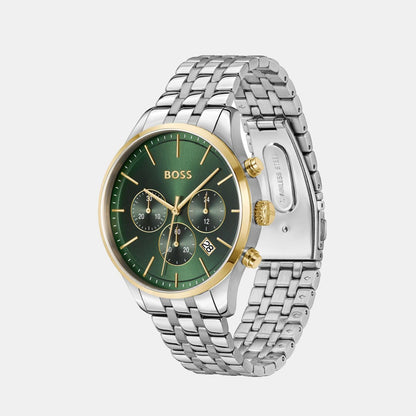 Boss Avery Men Quartz Green Dial Chronograph Stainless Steel Watch 1514159